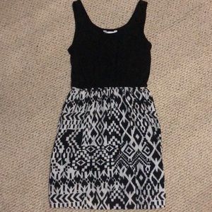 Charming Charlie Black Aztec Flowy Dress